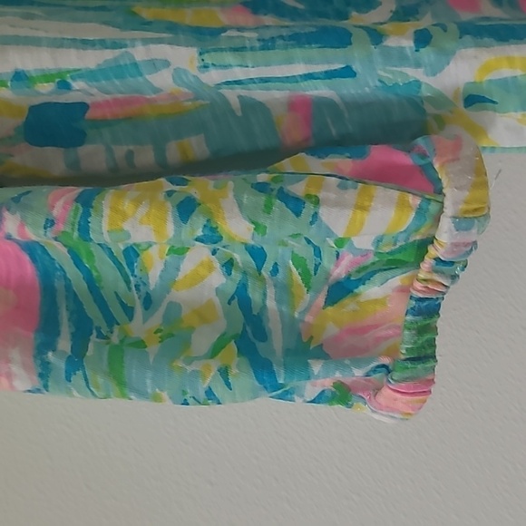 Lilly Pulitzer Linzy Top Sea Salt Sun Print Long Sleeve V-Neck Cotton Top - Picture 4 of 7